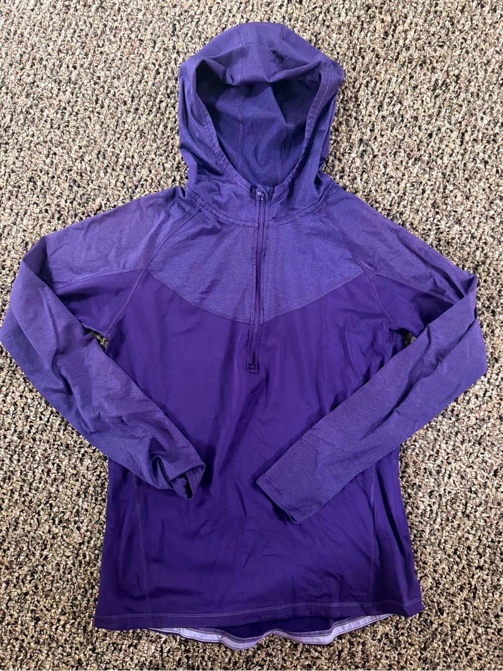 Layer 8 Purple Hooded Half-Zip Active Top